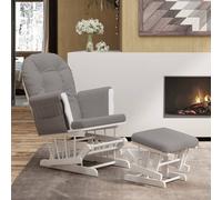 vidaXL Sillón de lactancia con taburete tela gris claro