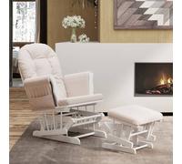 vidaXL Sillón de lactancia con taburete tela gris claro