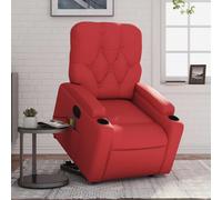 vidaXL Sillón de majaje elevable eléctrico cuero artificial rojo