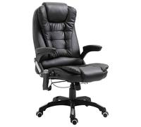 vidaXL Sillón de oficina de masaje negro cuero sintético