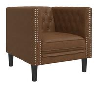 vidaXL Sillón de piel de ante sintético marrón