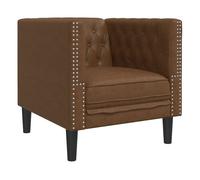 vidaXL Sillón de piel de ante sintético marrón