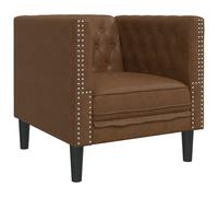 Vidaxl sillón de piel de ante sintético marrón