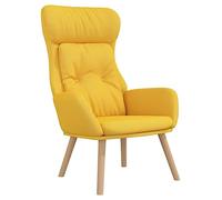 vidaXL Sillón de Relax Asiento Silla Butaca Estudio Escritorio Oficina Salón Sala de Estar Mueble Mobiliario Decoración de Tela Amarillo Mostaza