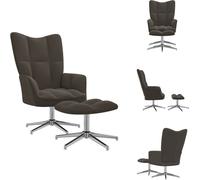 vidaXL Sillón de relax con reposapiés, color gris oscuro, tapizado en terciopelo - Sillón