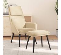 vidaXL Sillón de relax con taburete de tela gris claro