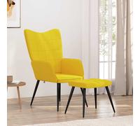 Vidaxl sillón de relax con reposapiés tela amarillo mostaza