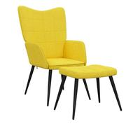 Vidaxl sillón de relax con reposapiés tela amarillo mostaza