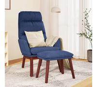 vidaXL Sillón de relax con reposapiés tela en color Negro/Azul/Gris oscuro y más