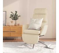 vidaXL Sillón de relax con reposapiés tela color crema