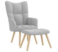 vidaXL Sillón de relax con reposapiés tela gris nube