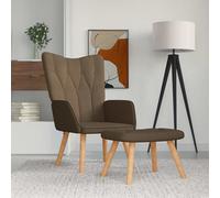 vidaXL Sillón de relax con reposapiés tela marrón