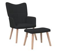 Vidaxl Sillón de Relax con Reposapiés de Tela Gris Claro Black