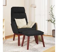 vidaXL Sillón de relax con reposapiés tela en color Negro/Azul/Gris oscuro y más