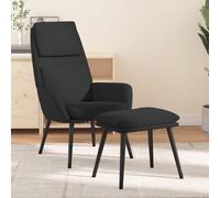 vidaXL Sillón de relax con reposapiés tela negro