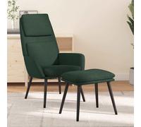 Vidaxl Sillón de Relax con Taburete Tela Gris Claro Dark green