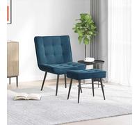 vidaXL Sillón de relax con reposapiés terciopelo – Azul/Gris claro/Rojo vino tinto/Amarillo y más