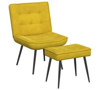 vidaXL Sillón de relax con reposapiés terciopelo en color Gris claro/Rojo vino tinto/Amarillo y más