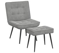 vidaXL Sillón de relax con reposapiés terciopelo en color Gris claro/Rojo vino tinto/Amarillo y más