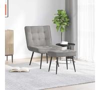 vidaXL Sillón de relax con reposapiés terciopelo gris claro