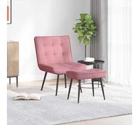vidaXL Sillón de relax con reposapiés terciopelo rosa