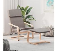 vidaXL Sillón de relax con taburete de tela gris taupé