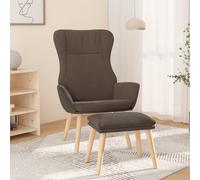 vidaXL Sillón de relax con taburete de tela gris taupé