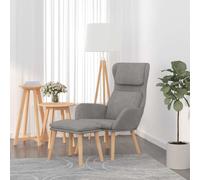 vidaXL Sillón de relax con taburete de terciopelo gris claro