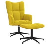 Vidaxl Sillón de Relax con Taburete de Terciopelo Gris Claro Mustard yellow