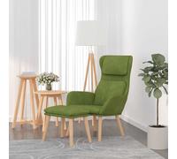 vidaXL Sillón de relax con taburete de terciopelo verde claro