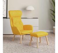 vidaXL Sillón de relax con taburete tela amarillo mostaza