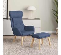 Vidaxl Sillón de Relax con Taburete Tela Gris Claro Blue