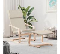 Vidaxl Sillón de Relax con Taburete Tela Gris Oscuro Cream