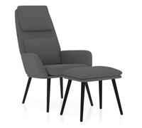 vidaXL Sillón de relax con taburete – tela gris claro