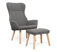 vidaXL Sillón de relax con taburete – Tela gris claro