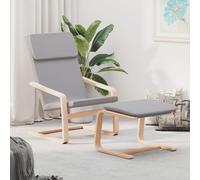 Vidaxl Sillón de Relax con Taburete Tela Gris Oscuro Light gray