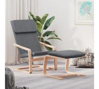 Vidaxl Sillón de Relax con Taburete Tela Gris Oscuro Dark gray