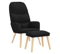 vidaXL Sillón de relax con taburete tela Gris oscuro, Azul, Negro Sillon Dormitorio Sillon Comodos Silla Relax Sillón Sofá Black