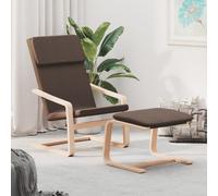 Vidaxl Sillón de Relax con Taburete Tela Gris Oscuro Brown