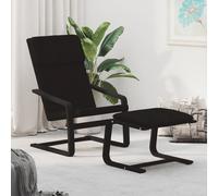 Vidaxl Sillón de Relax con Taburete Tela Gris Oscuro Black