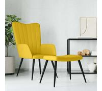 vidaXL Sillón de relax con taburete terciopelo amarillo mostaza