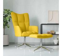vidaXL Sillón de relax con taburete terciopelo amarillo mostaza