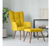 vidaXL Sillón de relax con taburete terciopelo amarillo mostaza