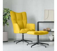 vidaXL Sillón de relax con taburete terciopelo amarillo mostaza