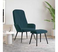 vidaXL Sillón de relax con taburete terciopelo azul