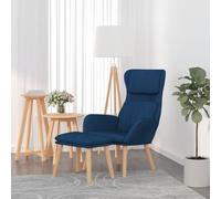 vidaXL Sillón de relax con taburete terciopelo azul