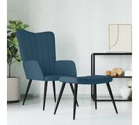 vidaXL Sillón de relax con taburete terciopelo azul