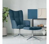 vidaXL Sillón de relax con taburete terciopelo azul