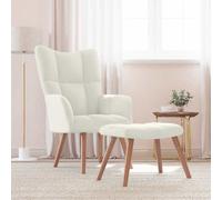 Vidaxl Sillón de Relax con Taburete de Terciopelo Gris Claro White