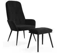 Vidaxl Sillón de Relax con Taburete Terciopelo Gris Claro Black